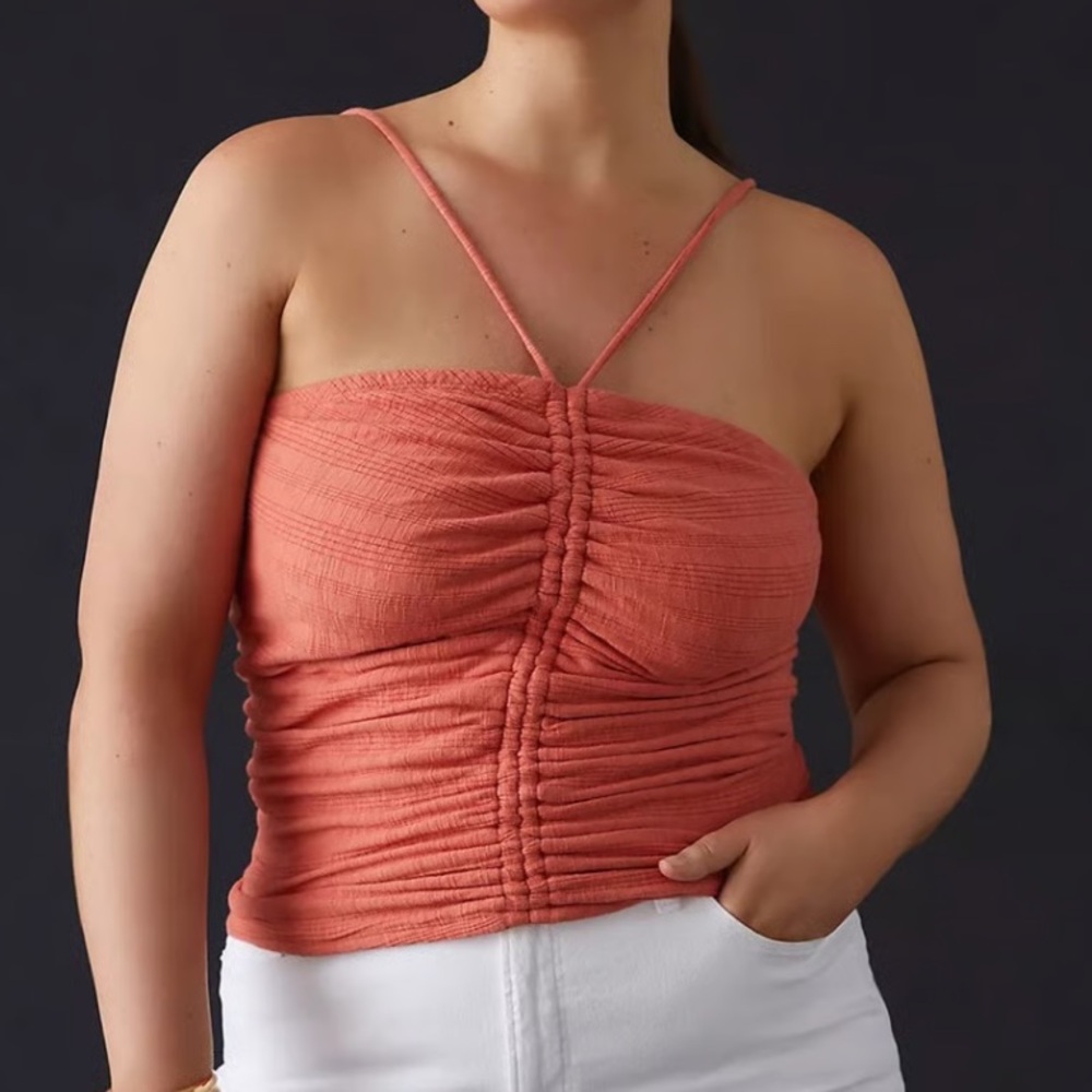Anthropologie pilcro ruched halter‎ top blouse